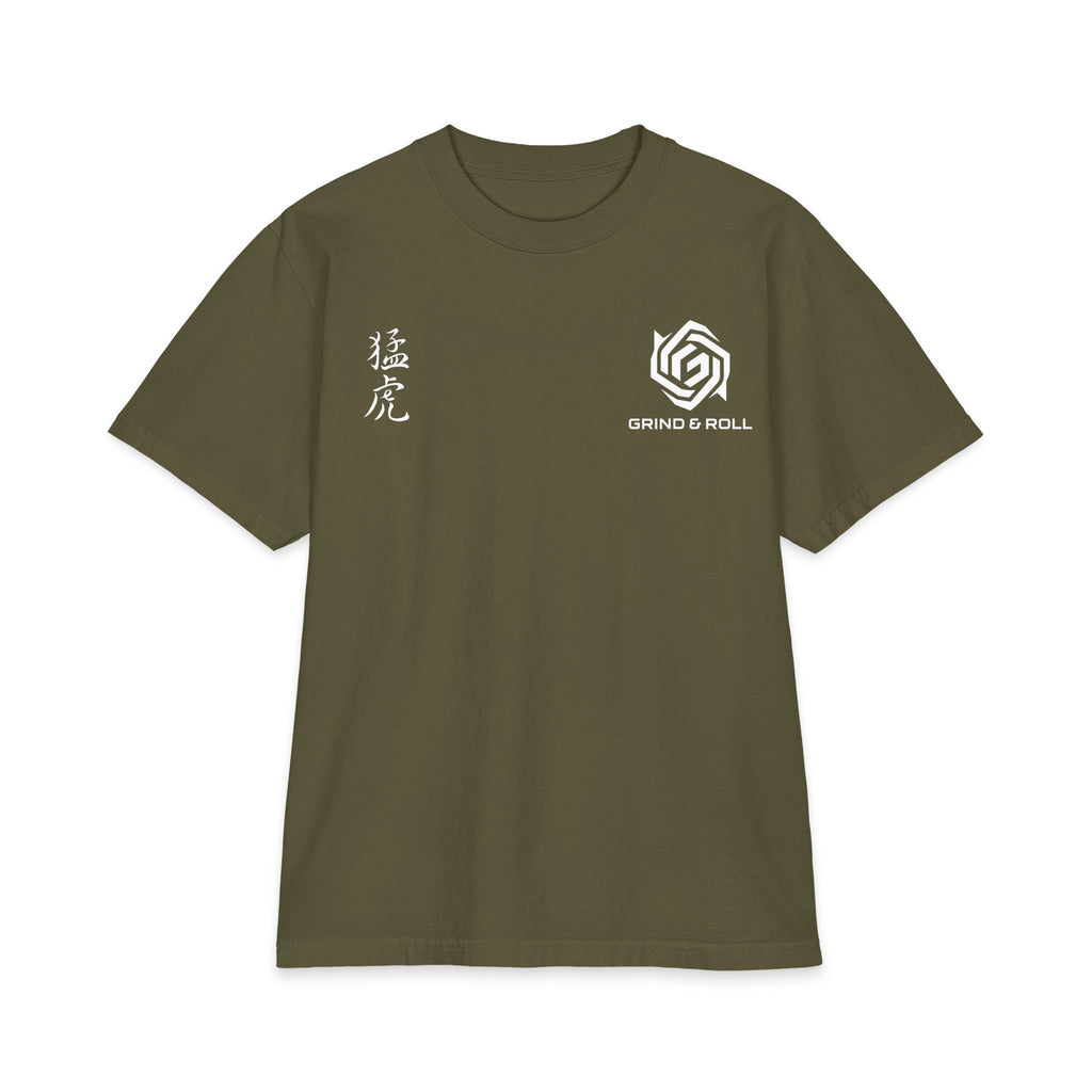 Grind & Roll — MŌKO 猛虎 Oversized Tee | Military Green