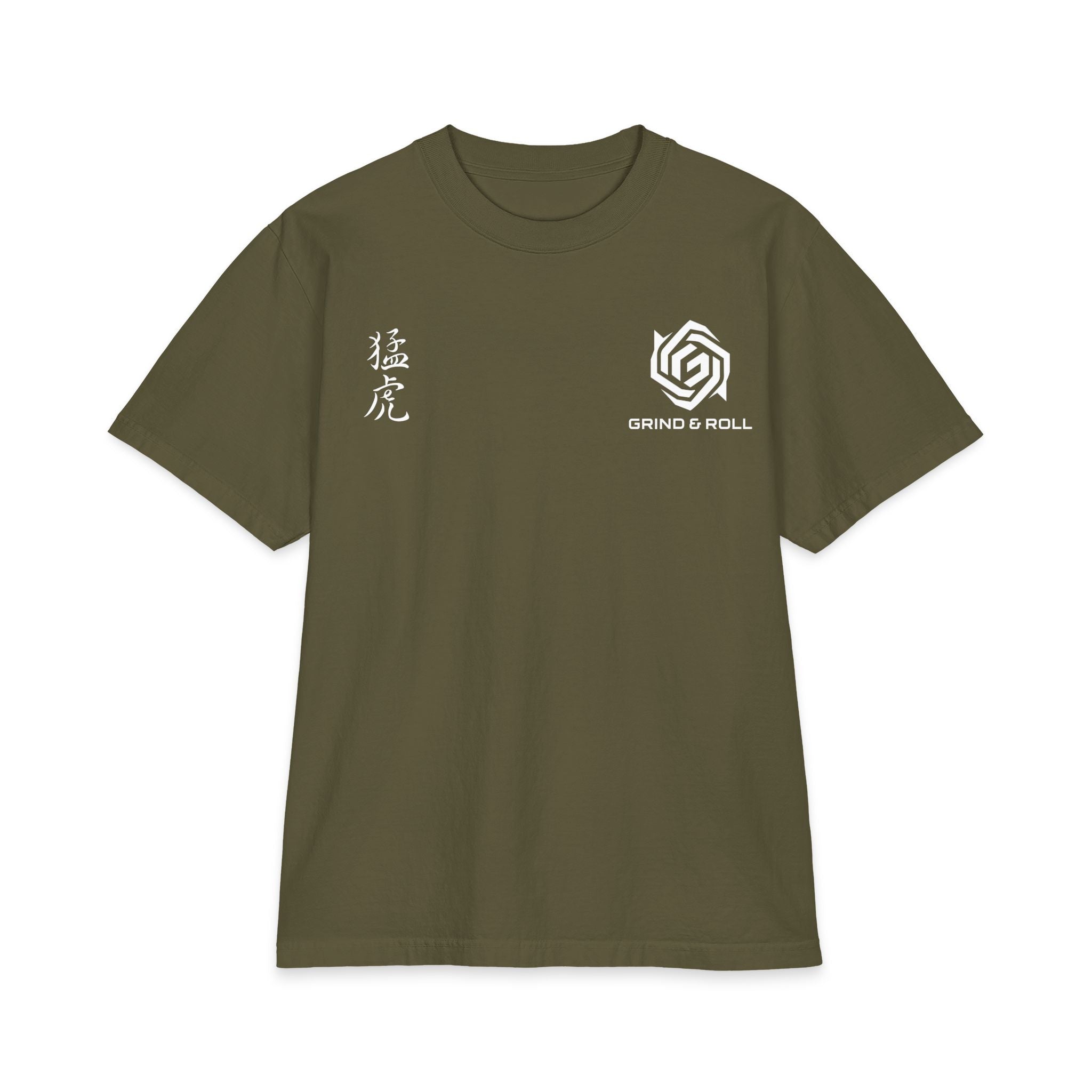 Grind & Roll — MŌKO 猛虎 Oversized Tee | Military Green