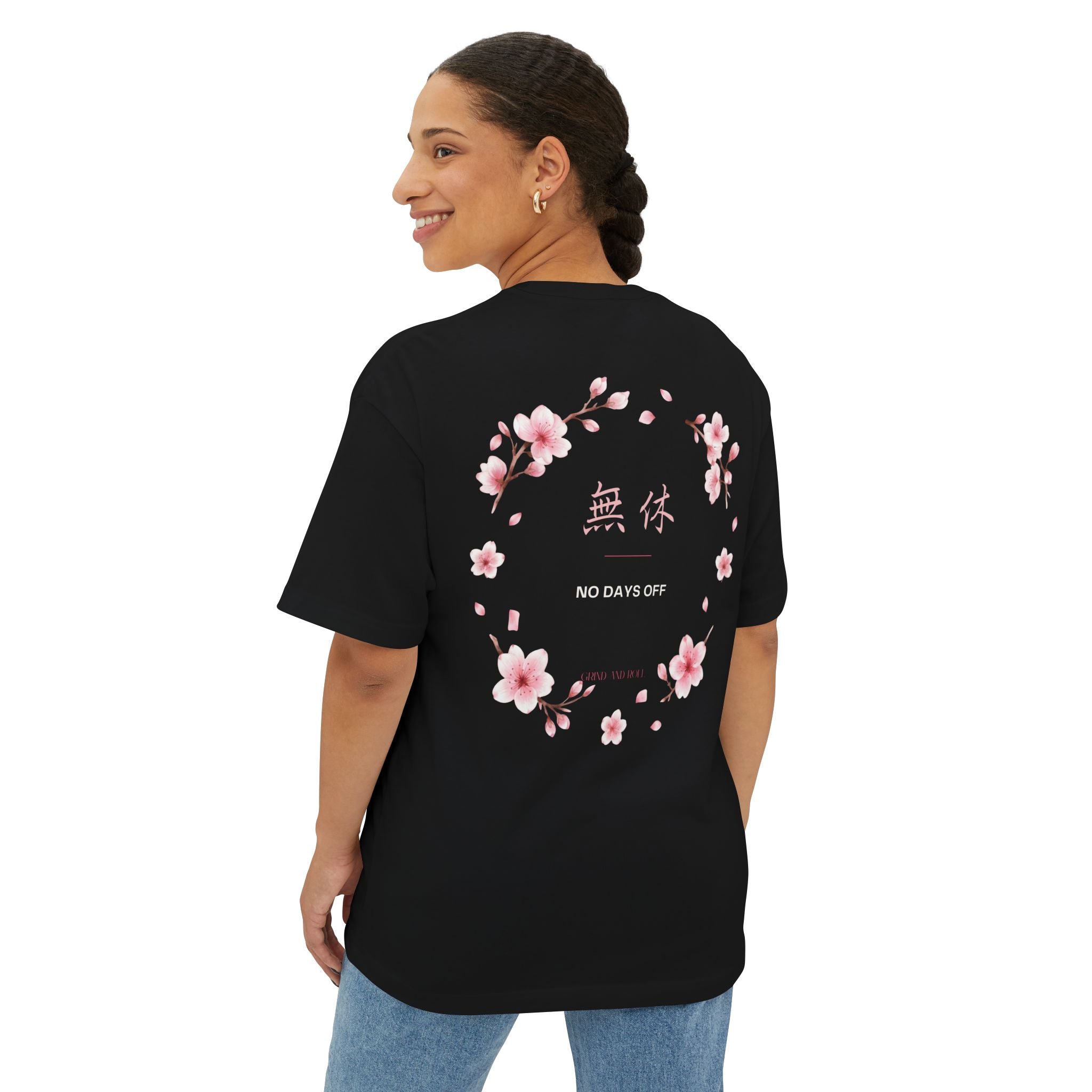 Grind & Roll — MUMYŪ 無休 Oversized Tee | Black